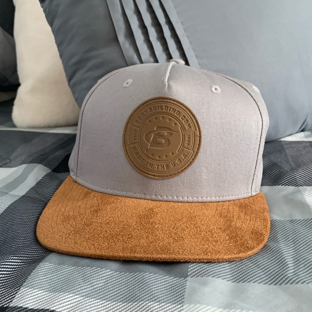 Bodybuilding.com Hat Suede Brim w/ Faux Leather Patch